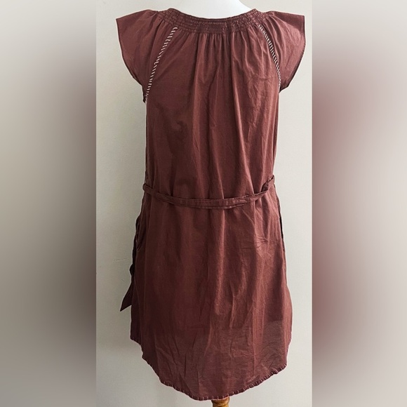 Maeve Anthropologie Brown and Pink Embellished Western Boho Style Dress Casual - Picture 4 of 9